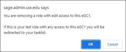loss of access warning dialog