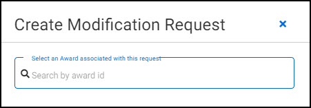 create a modification request dialog window