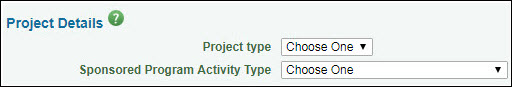 project details section on the application details page