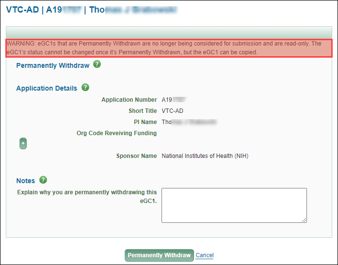 e G C 1 Permanently Withdraw pop-up window