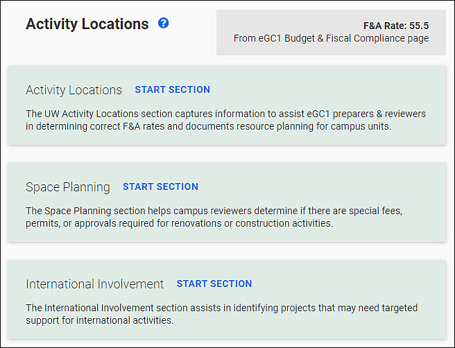 E G C one activity locations page
