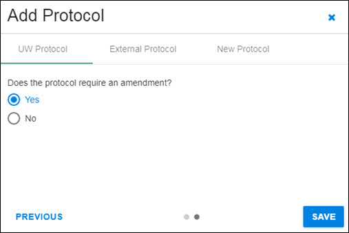 add protocol amendment question