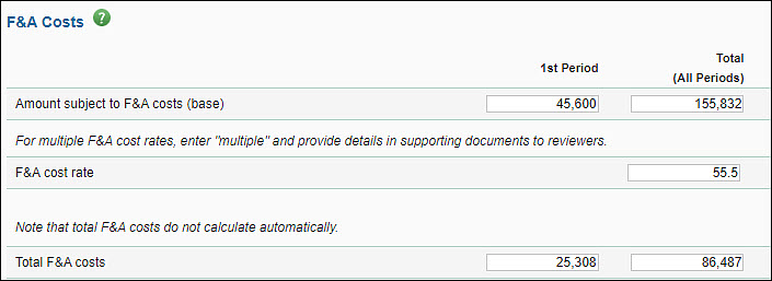 E G C 1 F and A costs section