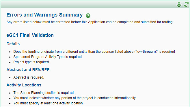 E G C 1 check for errors summary