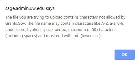 error message indicating an invalid character in the filename
