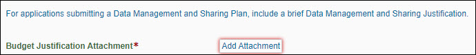 budget justification attachment section