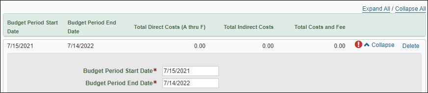 grant runner detailed budget new period parts