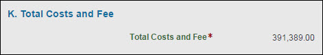 section k total costs and fee