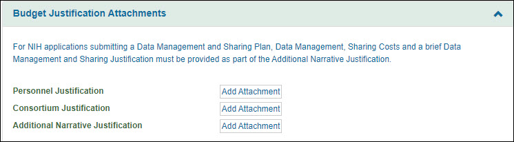modular budget justification attachments section