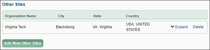 other performance sites section