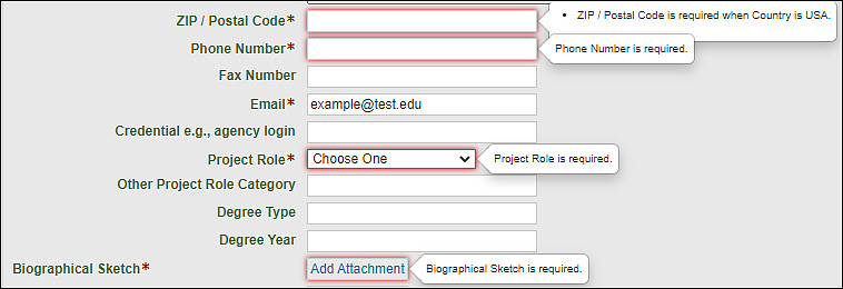 show form errors pop-up text