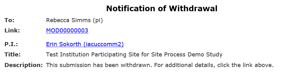 screenshot of a withdrawal notification sent from Zipline
