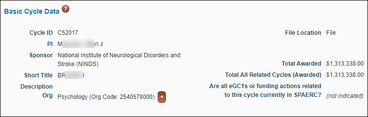 cycle basic data section