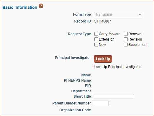 sera other item basic information section