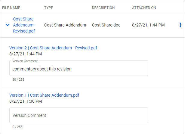 cost share section showing original and replacement attachments