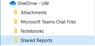 Screenshot of example Shared Reports folder