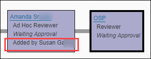 approver node showing added by name