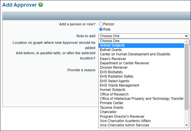 add approver roles list