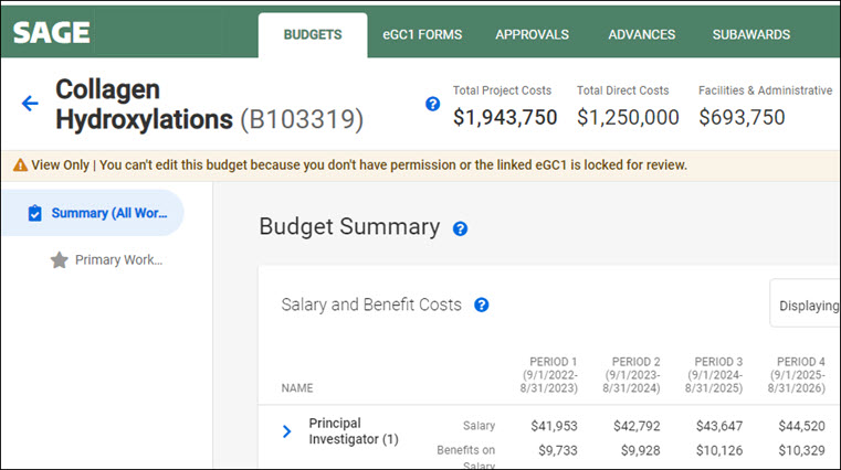 example attached budget