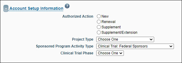 funding action account setup information