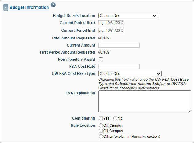 funding action budget information
