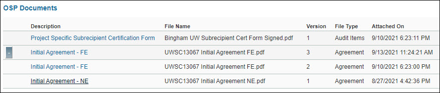 subaward attachment updated