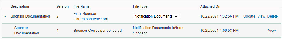 action attachment updated with new version