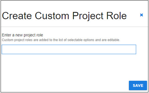 create custom project role dialog