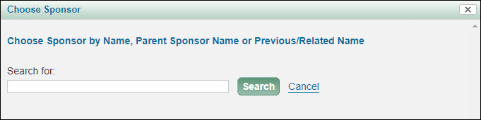 sponsor chooser dialog window
