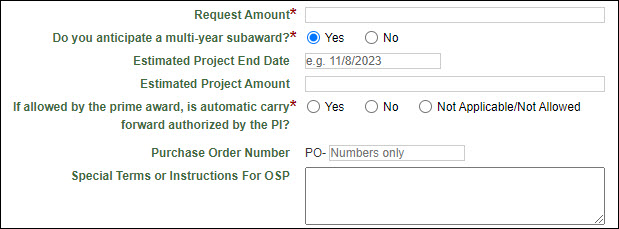 Subawards Additional Fields