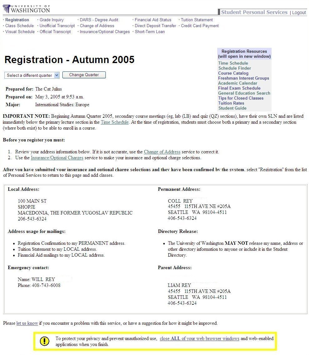 Registration 
Not Available Screen